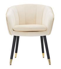 Fauteuil Fidji crème et doré