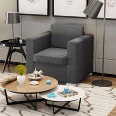 Fauteuil Gris foncé Tissu 4