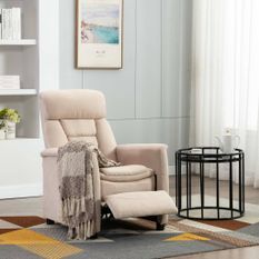 Fauteuil inclinable Crème Similicuir daim 2