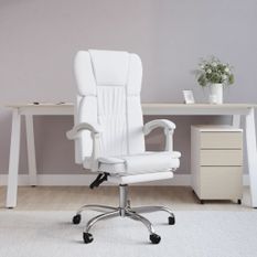 Fauteuil inclinable de bureau Blanc Similicuir