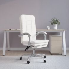 Fauteuil inclinable de bureau Blanc Similicuir