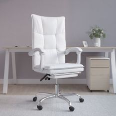 Fauteuil inclinable de bureau Blanc Similicuir