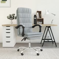 Fauteuil inclinable de bureau Gris clair Tissu