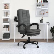 Fauteuil inclinable de bureau Gris foncé Tissu