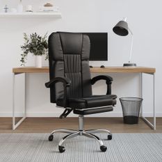 Fauteuil inclinable de bureau Noir Similicuir