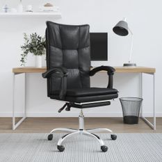 Fauteuil inclinable de bureau Noir Similicuir