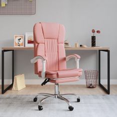 Fauteuil inclinable de bureau Rose Similicuir