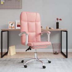 Fauteuil inclinable de bureau Rose Similicuir