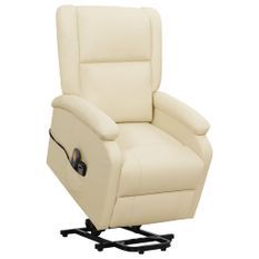 Fauteuil inclinable de massage Crème Similicuir