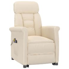 Fauteuil inclinable de massage électrique Beige Microfibre