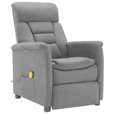 Fauteuil inclinable de massage Gris clair Similicuir daim