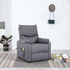 Fauteuil inclinable de massage Gris clair Tissu 3