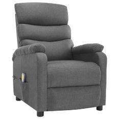 Fauteuil inclinable de massage Gris clair Tissu