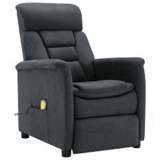 Fauteuil inclinable de massage Gris foncé Similicuir daim