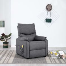 Fauteuil inclinable de massage Gris foncé Tissu 10