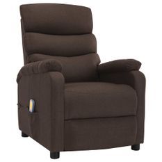 Fauteuil inclinable de massage Marron Tissu 6