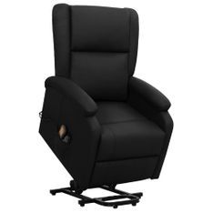 Fauteuil inclinable de massage Noir Similicuir 5