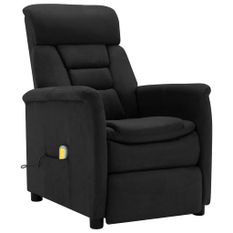 Fauteuil inclinable de massage Noir Similicuir daim