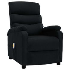 Fauteuil inclinable de massage Noir Tissu 7