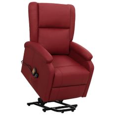 Fauteuil inclinable de massage Rouge bordeaux Similicuir 8