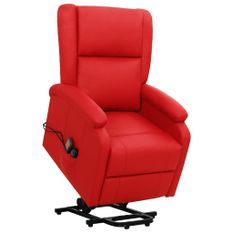 Fauteuil inclinable de massage Rouge Similicuir 6