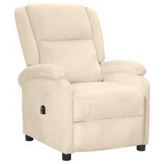 Fauteuil inclinable électrique Crème Velours