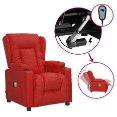 Fauteuil inclinable électrique de massage Bordeaux Similicuir 4
