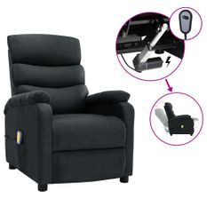 Fauteuil inclinable électrique de massage Gris foncé Tissu 3