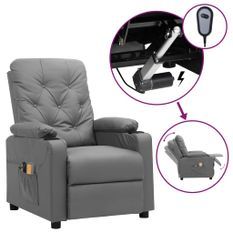 Fauteuil inclinable électrique de massage Gris Similicuir 6