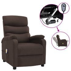 Fauteuil inclinable électrique de massage Marron Tissu 5
