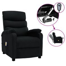 Fauteuil inclinable électrique de massage Noir Tissu 3