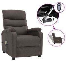 Fauteuil inclinable électrique de massage Taupe Tissu 2