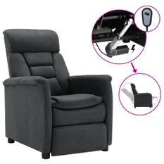 Fauteuil inclinable électrique Gris foncé Similicuir daim