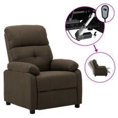 Fauteuil inclinable électrique Marron Tissu 4