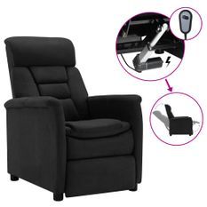 Fauteuil inclinable électrique Noir Similicuir daim 2