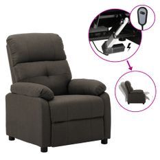 Fauteuil inclinable électrique Taupe Tissu 3