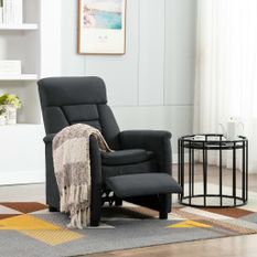 Fauteuil inclinable Gris foncé Similicuir daim 3