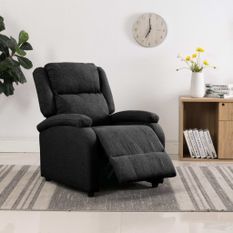Fauteuil inclinable Noir Tissu 10