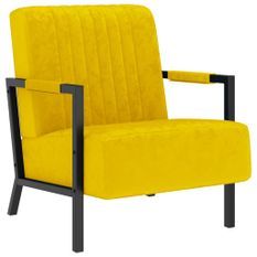 Fauteuil Jaune moutarde Velours Dustry