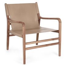 Fauteuil lounge en bois de Teck et cuir Karole – Modernité et durabilité