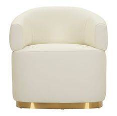 Fauteuil Minsk Plus doré design moderne incurvé