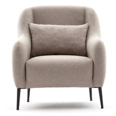 Fauteuil moderne tissu beige clair VALIKO