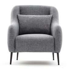 Fauteuil moderne tissu gris clair VALIKO