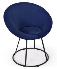 Fauteuil moderne velours bleu Berry