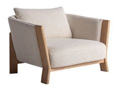 Fauteuil NARA – Bois massif de chêne brun clair et tissu
