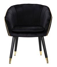 Fauteuil noir avec finitions dorées Fiji
