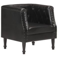 Fauteuil Noir Cuir véritable 7