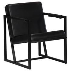 Fauteuil Noir Cuir véritable 5