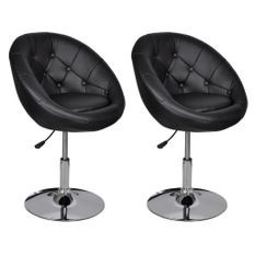 Fauteuil noir Similicuir Kapole - Lot de 2