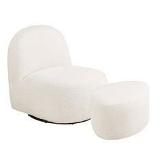 Fauteuil pivotant 360° Lounge MILO avec repose-pieds